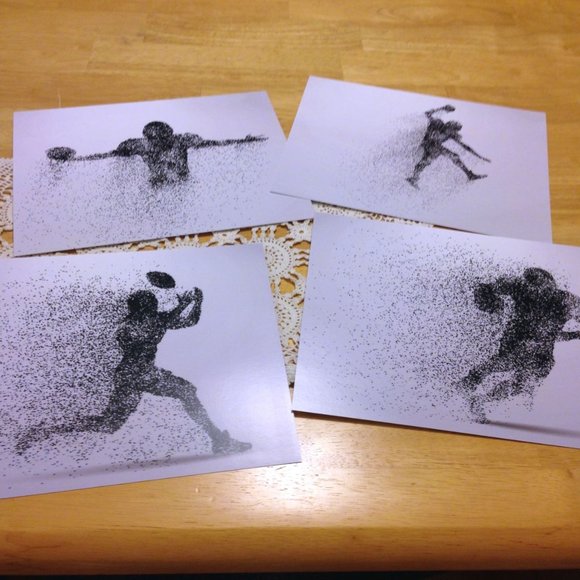 Sports set - Dot Matrix Football Art Prints, Set of four, nwot - Picture 1 of 7